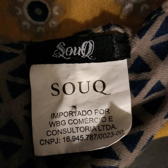 SOUQ Dark blue Mustard Semi Sheer Scarf Multifunctional Rectangle Tassel - Picture 11 of 12